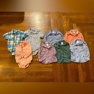 OshKosh BGosh & Carters 8 Button Down Shirt Lot Size 24 Months